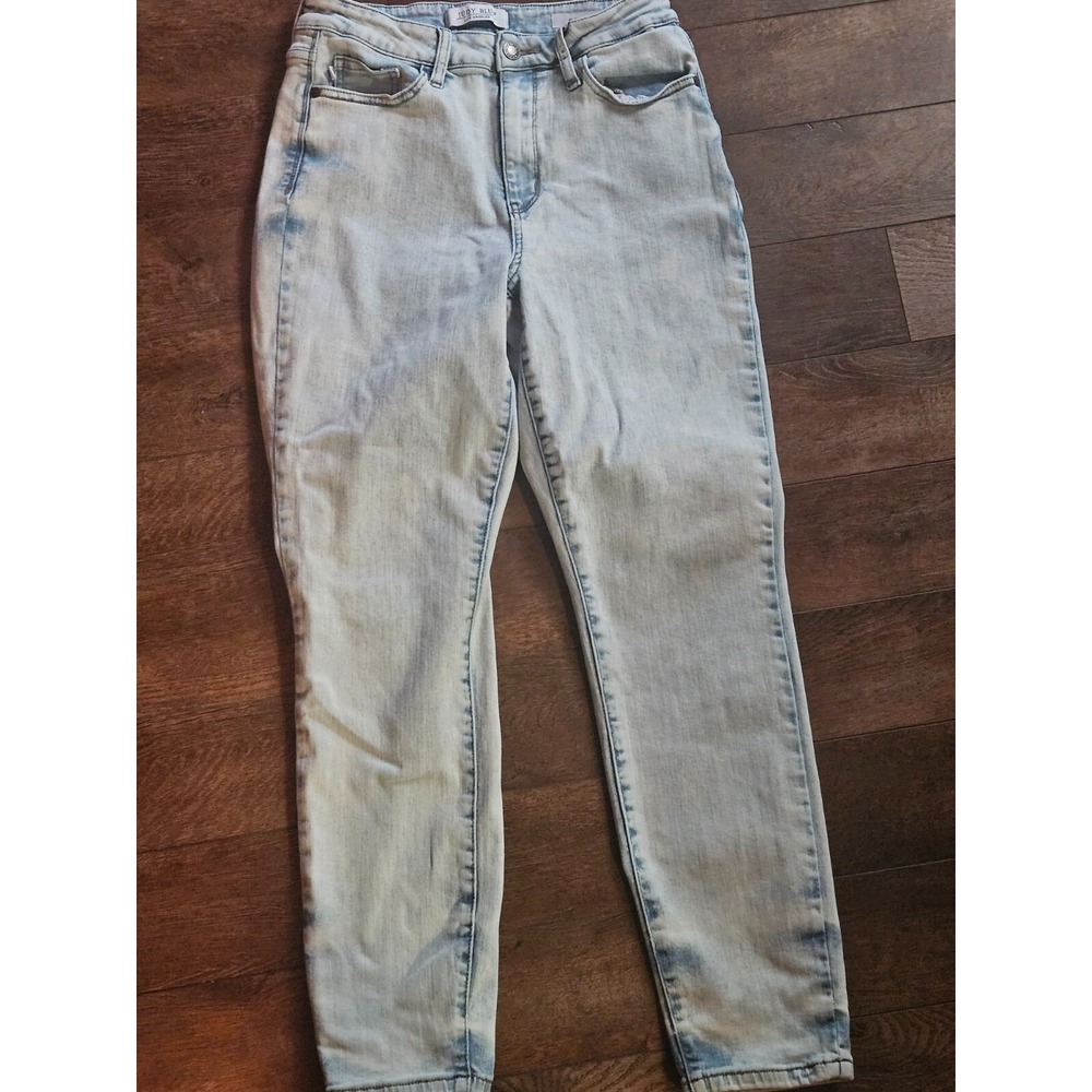 Womens Judy Blue Jean Light Blue Denim Slim Fit High Rise Acid Washed  size 5/27